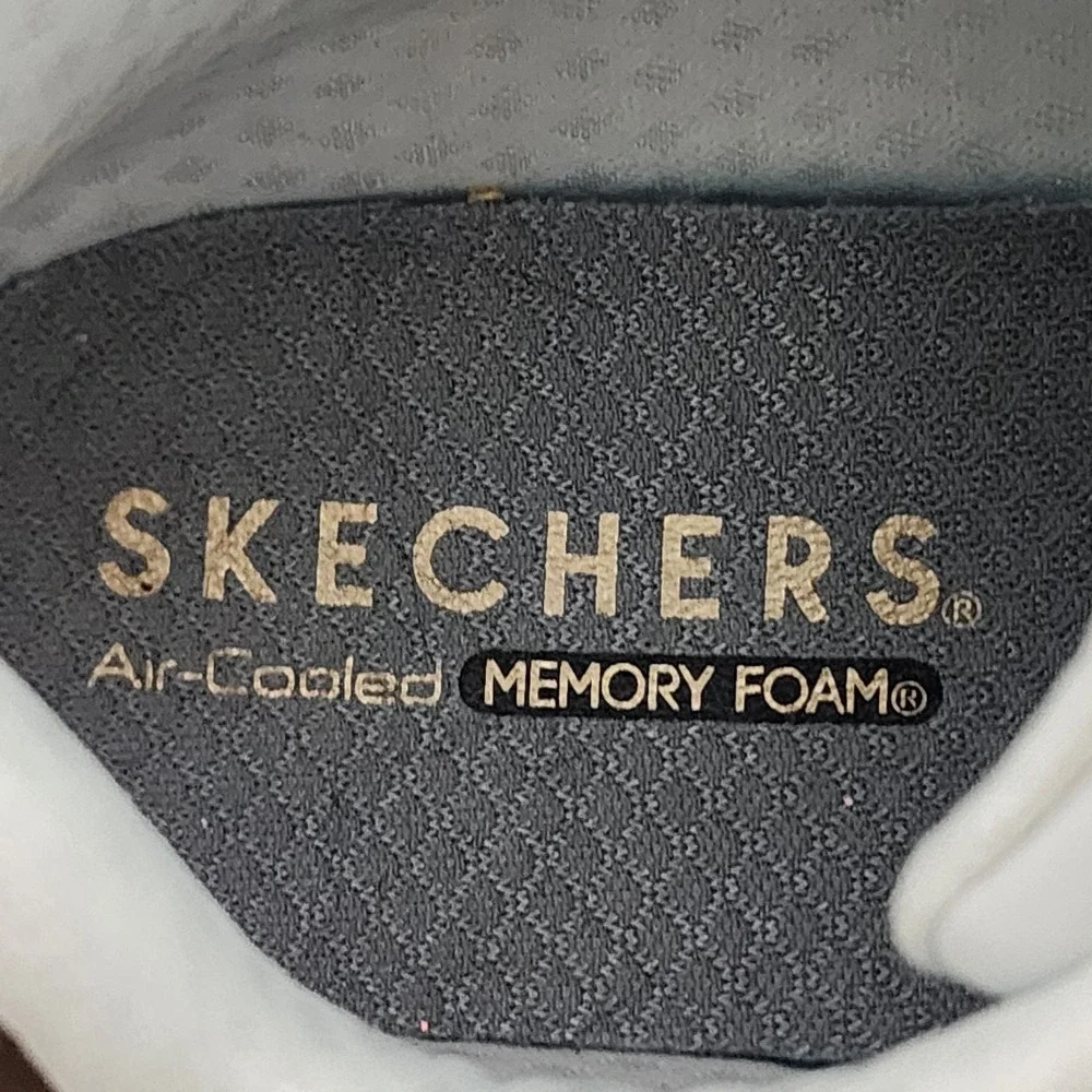 Skechers Street‎ Uno Gen1 Shimmer Away Shoes Girls US 2 White/Gold Sneakers